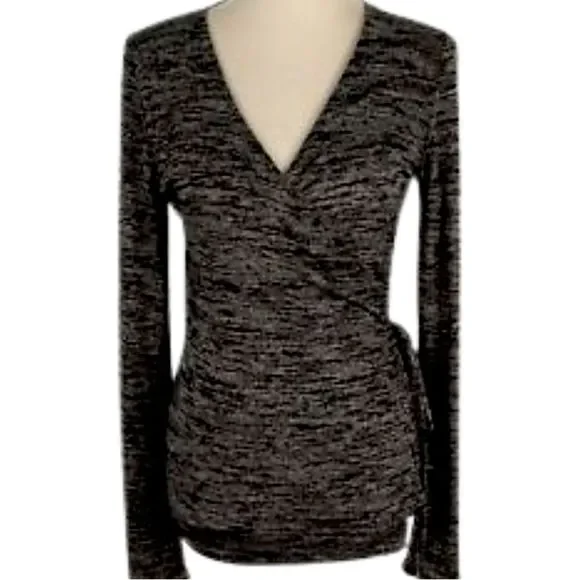 Aritzia Wilfred Free Heather Grey Katsia Ballet Wrap Top Sz. Medium - Picture 5 of 9